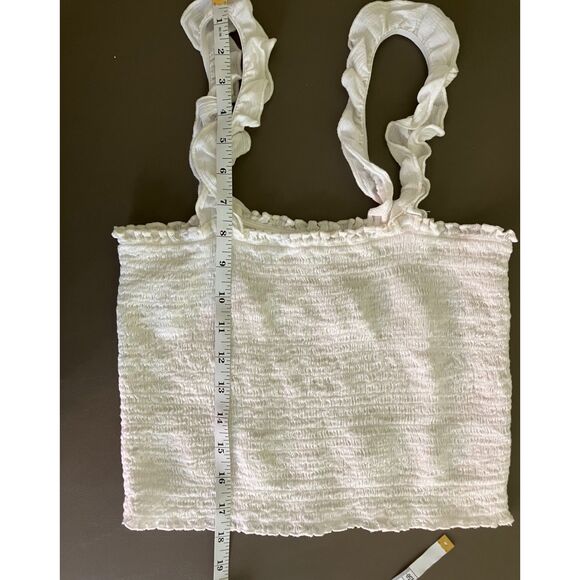 Aerie ruffle strap sleeveless smocked crop top - Picture 8 of 8